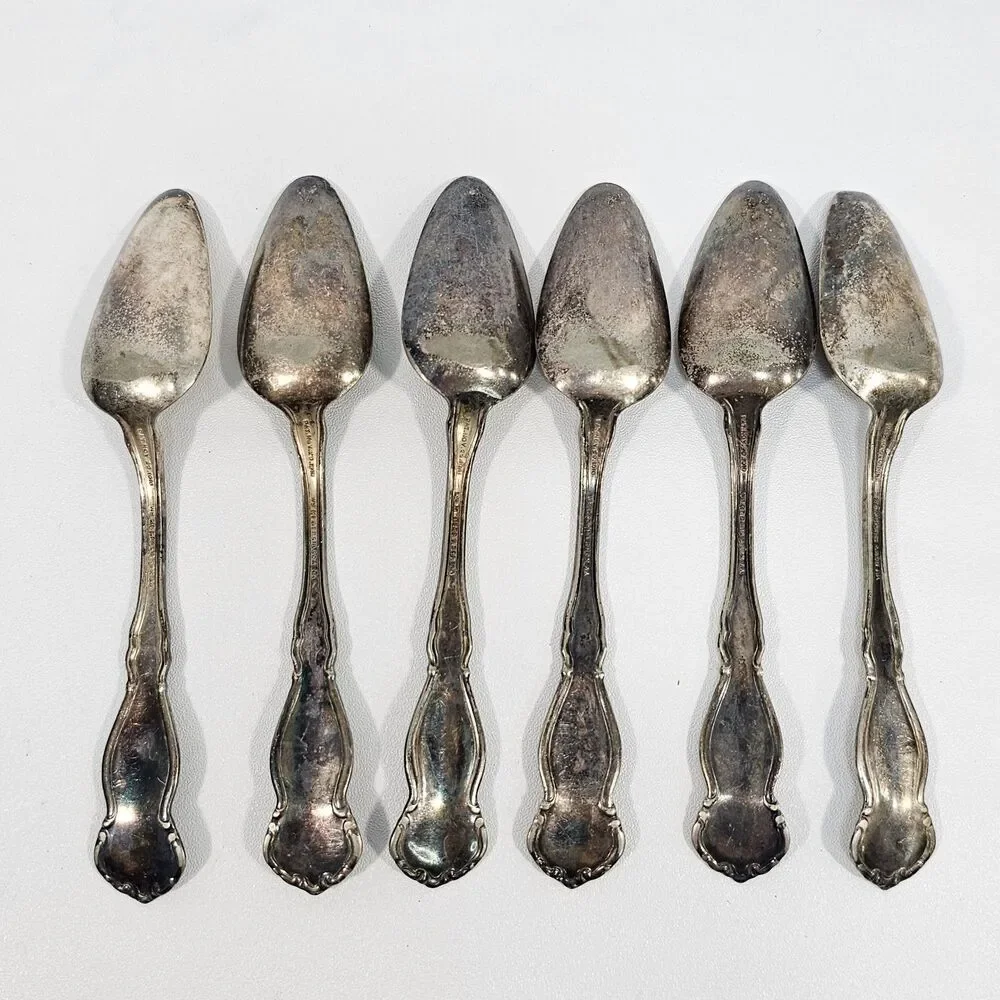 Wm. Rogers & Son AA 1910 Orange Blossom Silverplate Grapefruit Spoons Set Of 6